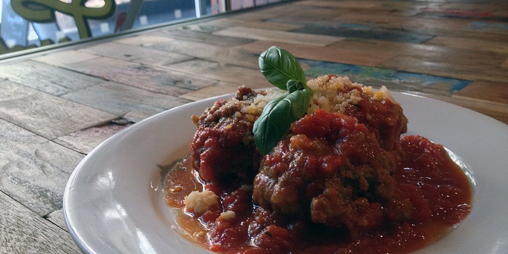 Turi's slow-cooked meatballs.