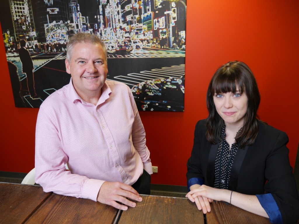 Flinders Partners Managing Director, Anthony Francis, with Flinders Drama Centre graduate Casey Ellis. Both star in Flinders University's new Massive Open Online Course (MOOC). 