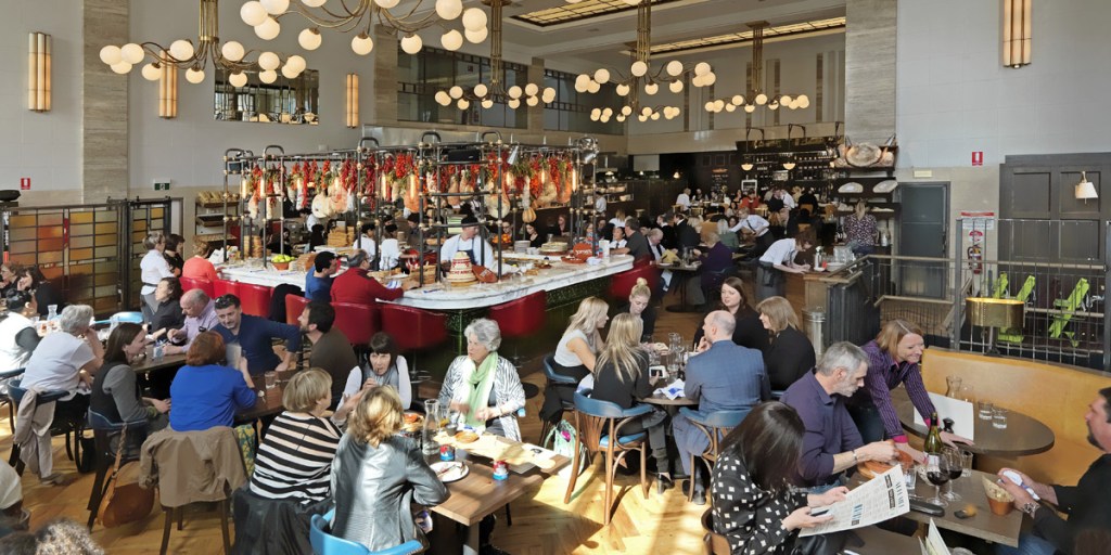 The former Jamie's Italian restaurant featured high ceilings and grand lighting. 