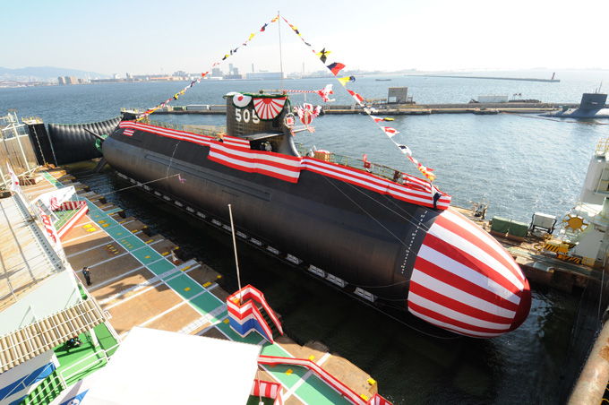 The fifth "Soryu" submarine fitted with AIP (Air Independent Propulsion) equipment, commissioned in 2011.
