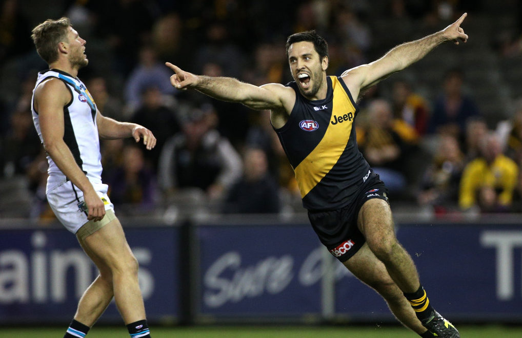 Troy Chaplin tells a few home truths to former teammate Brad Ebert. 