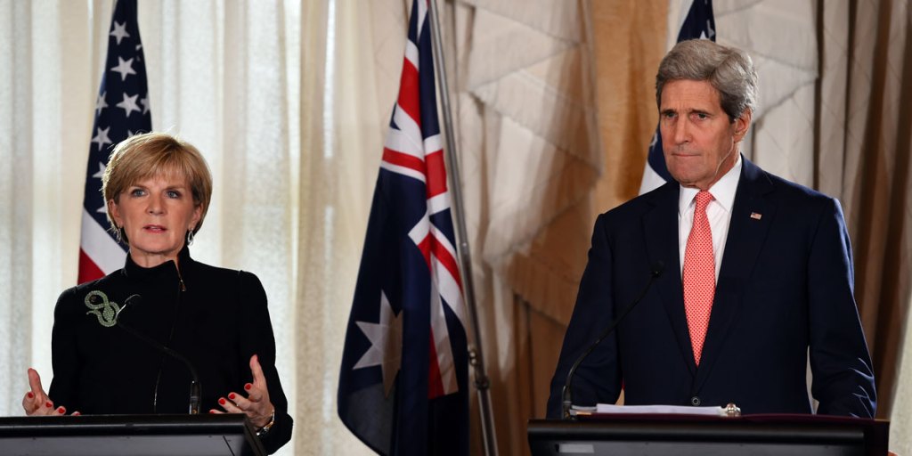 Australian Foreign Minister Julie Bishop and US Secretary of State John Kerry speak to the media after joint talks in Sydney in August.