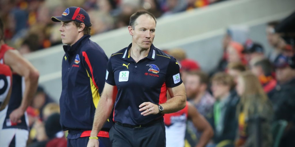 Brenton Sanderson during the Crows' disastrous loss to Melbourne.