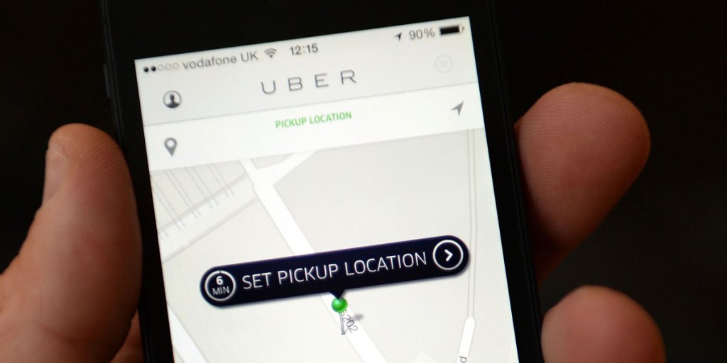 The Uber app allows customers to book hire cars with a swipe of a smartphone screen.