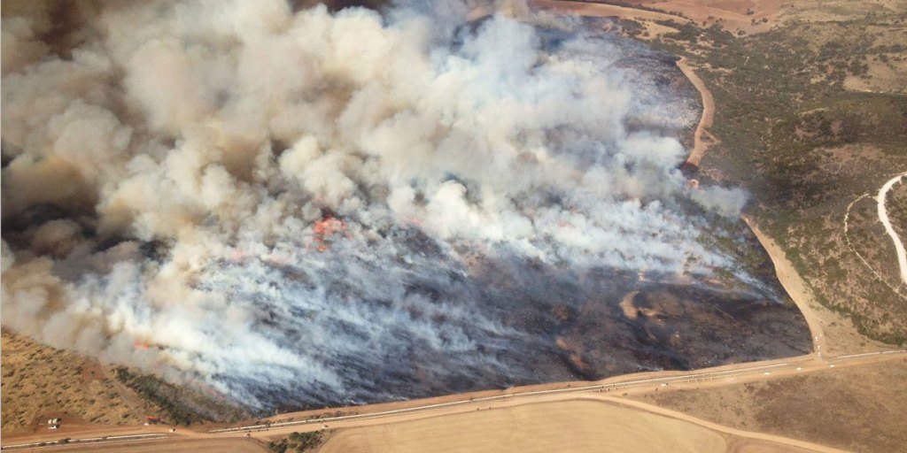 The Wirrabarra fire burning in the Southern Flinders Ranges last summer.
