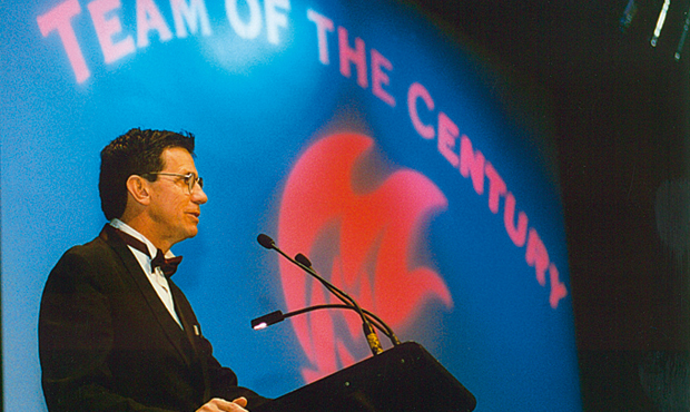 Flower at the Team of the Century presentation: Image by melbournefc.com.au