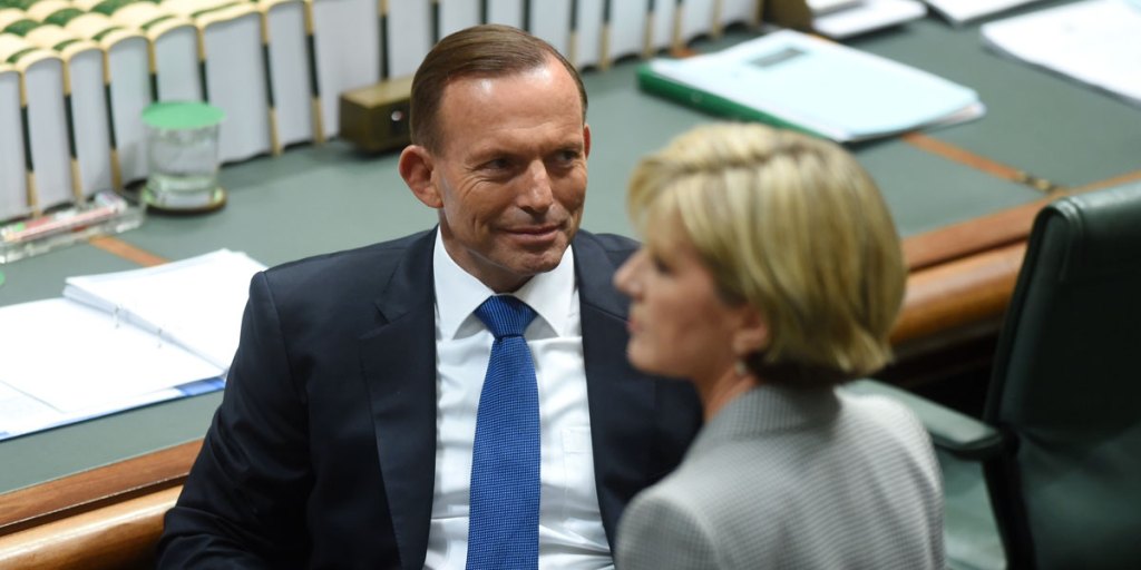 Tony Abbott with Foreign Minister Julie Bishop during question time