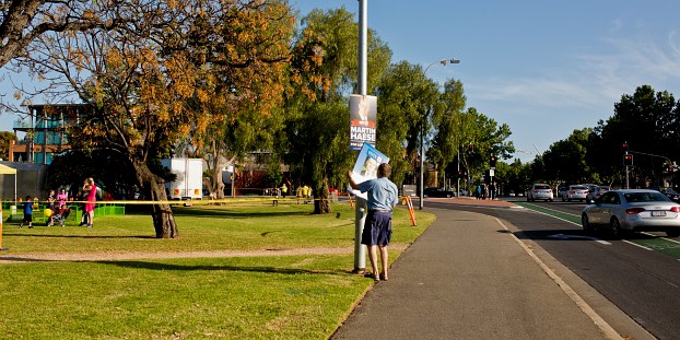 Mark Hamilton has been contacted because his posters "appear" to break the law.