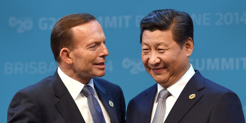 Prime Minister Tony Abbott welcomes China's President Xi Jinping to the G20 Leaders' Summit in Brisbane.