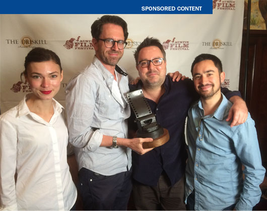 (L-R): Tilda Cobham-Hervey, Craig Behenna, Nick Matthews and David Ngo at the Austin Film Festival this month, where they won a Jury Award for their movie, "One Eyed Girl". 