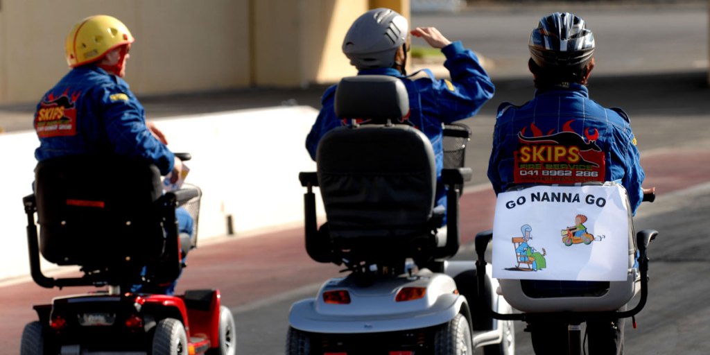 A mobility scooter "race" in Sydney.