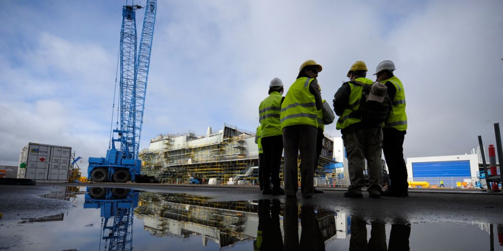 An Air Warfare Destroyer under construction at Osborne.
