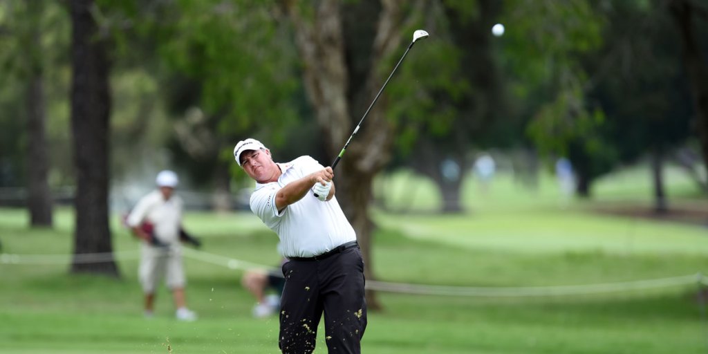 Boo Weekley in action during round one of the Australian PGA Championship.