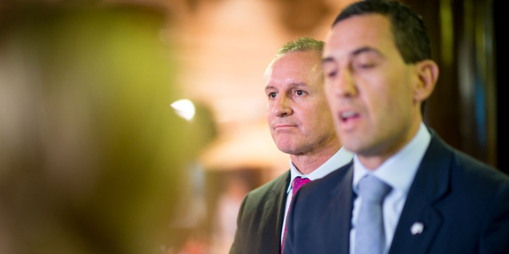 Haters gonna hate: Jay Weatherill with Tom Koutsantonis. Photo: Nat Rogers/InDaily