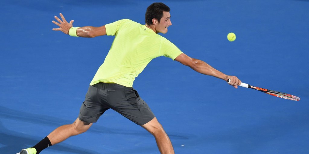 Bernard Tomic during his losing match against Gilles Muller.