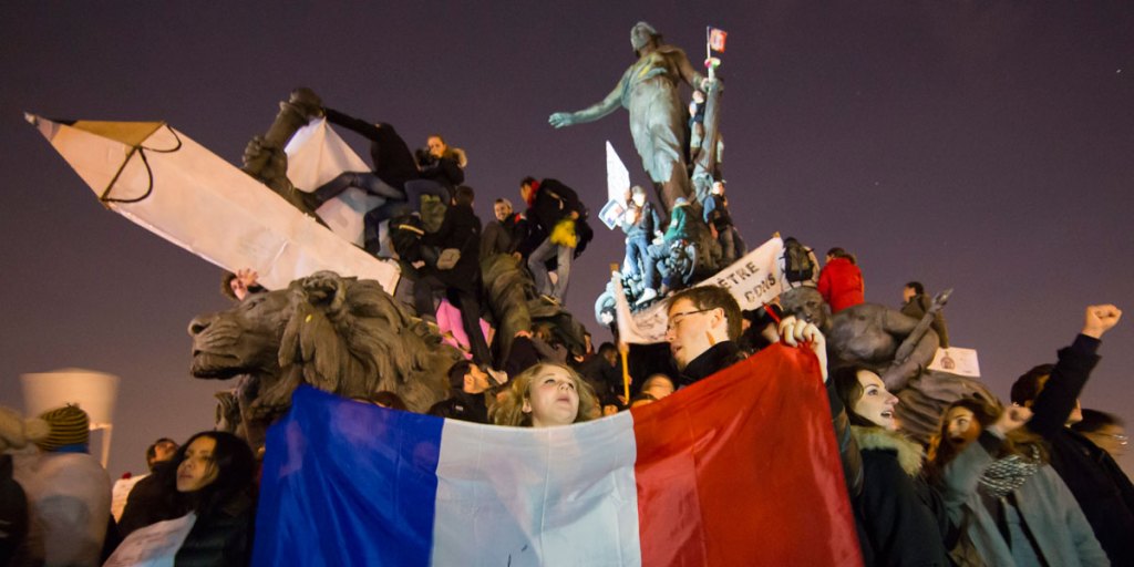 Passionate crowds in the Place de la Nation in Paris. AFP photo
