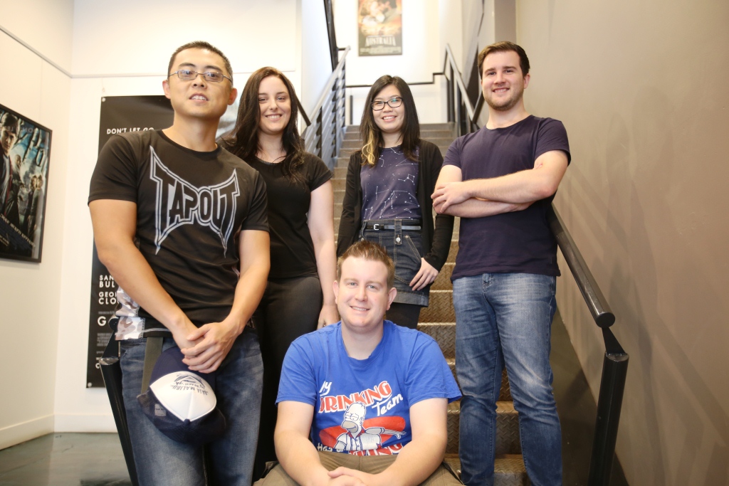 From left to right: John Chen (Lighting), Claire Kearton (Lighting), Finley McNeilage (Paint/Roto), Anne Vu (Data Wrangling), Heath Dingle (Render Wrangling).
