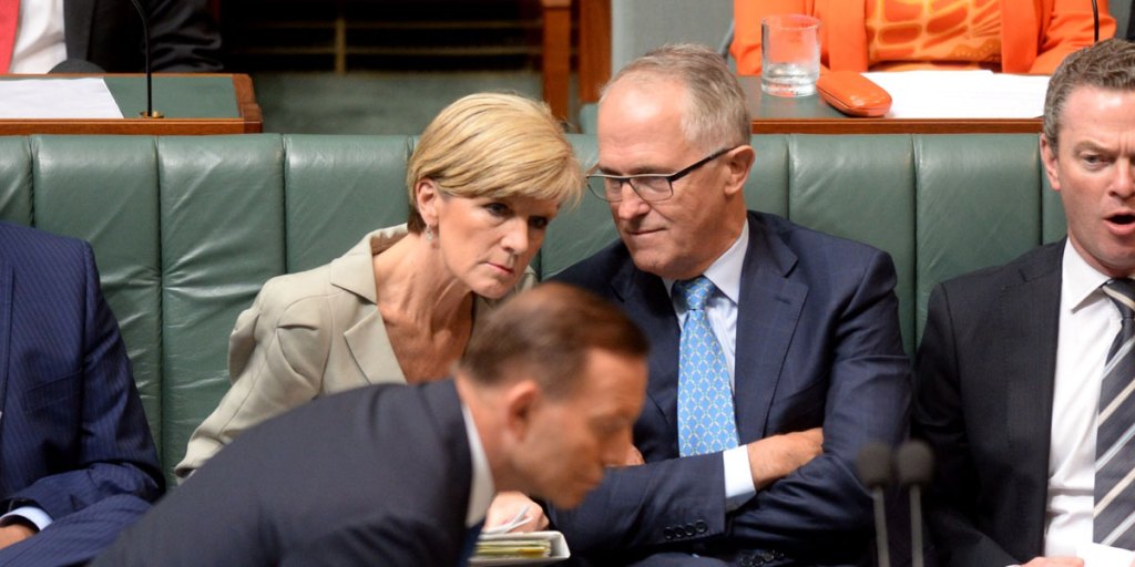 Julie Bishop and Malcolm Turnbull in Question Time.