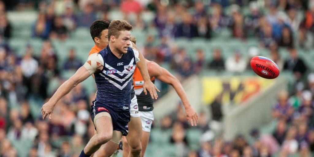 Colin Sylvia on field for Fremantle last year.
