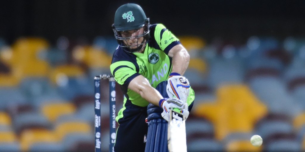 Man-of-the-match Gary Wilson hitting out against UAE.