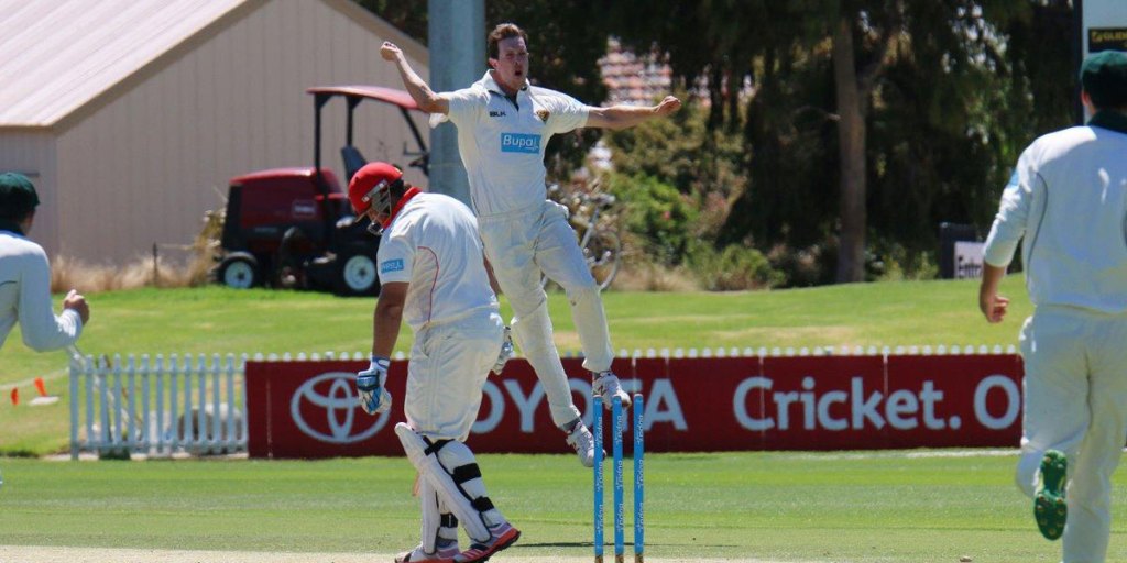 Redback batsman Mark Cosgrove is bowled first ball in a recent match against his old side Tasmania.