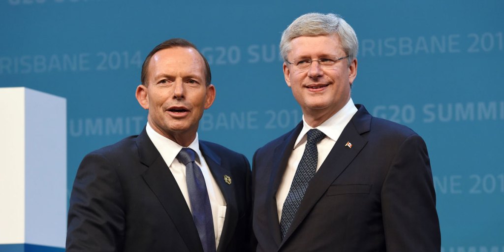 Prime Minister Tony Abbott and Canadian counterpart Stephen Harper both operate in environments of constant, all-out political warfare. 