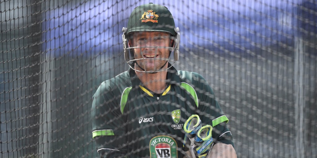 Michael Clarke in the nets in Sydney. Photo: AAP