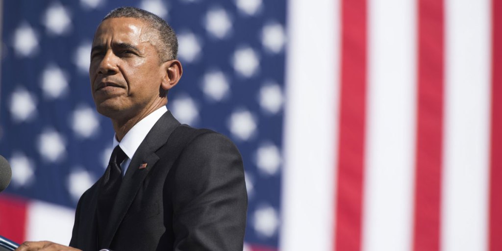 Barack Obama speaks during an event marking the 50th anniversary of the Selma to Montgomery civil rights marches.