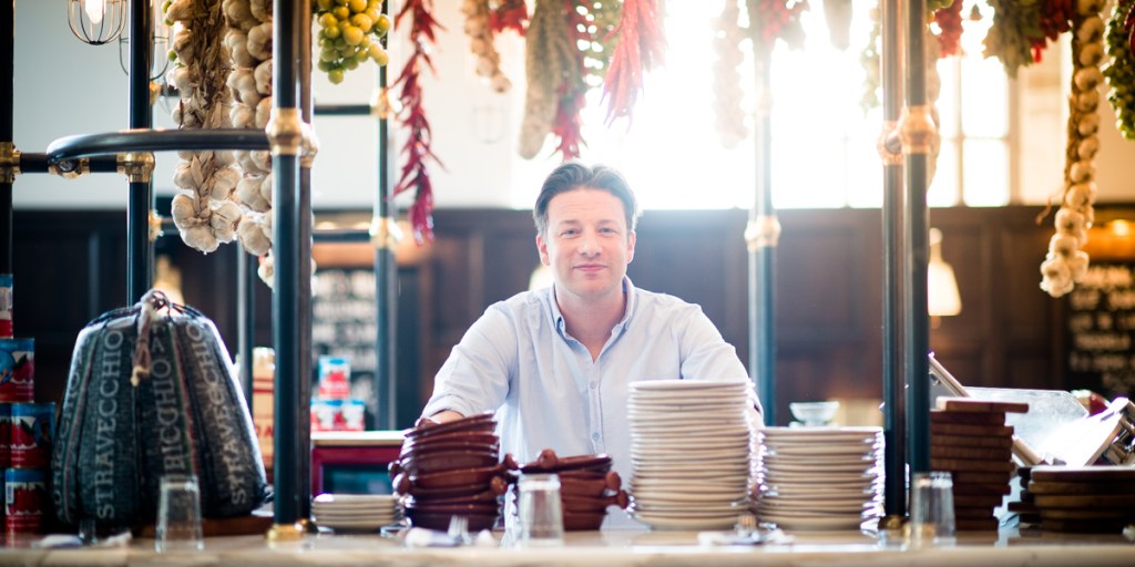 Jamie Oliver in his Adelaide restaurant today. Photo: Nat Rogers/InDaily