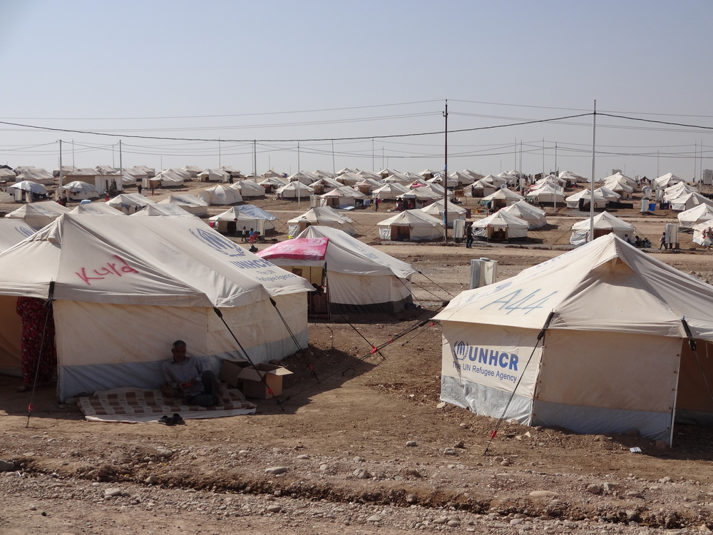 A refugee camp in Dohuk, Iraq, where lawyer Paul White was recently deployed. Mr White, who is speaking at Flinders Law School today, was a Senior Protection Officer with UNHCR.