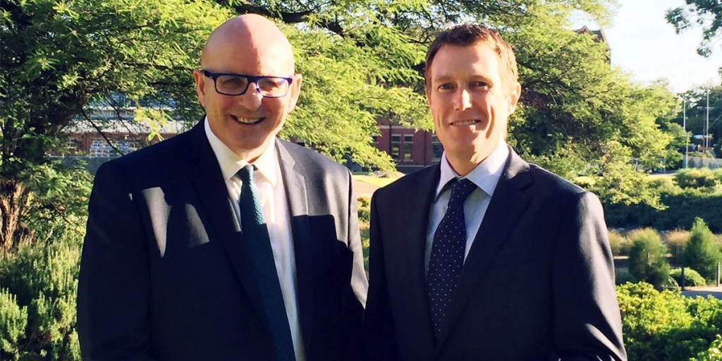 Parliamentary Secretary Christian Porter (right) with Business SA CEO Nigel McBride