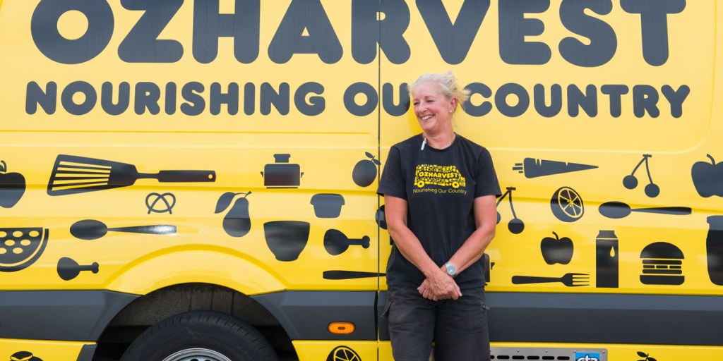 OzHarvest food rescue van "Buttercup" with driver Di Whicker. Photo: Brenton Edwards