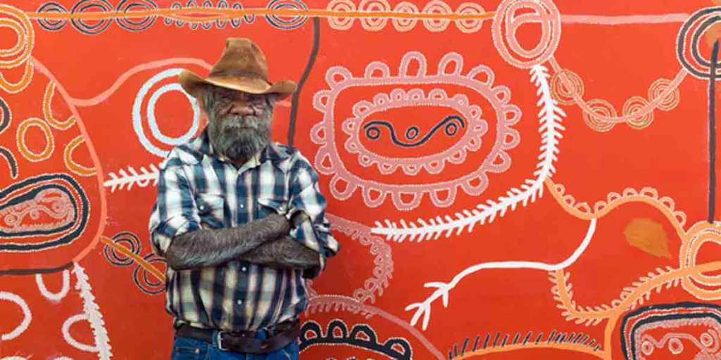 Peter Mungkuri from Iwantja Arts in Indulkana. Photo: John Montesi, 2015
 