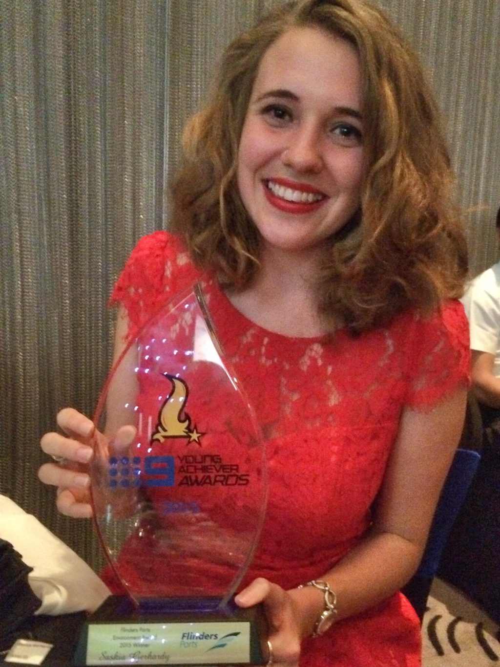 Second year student Saskia Gerhardy won the Channel 9 Flinders Ports Environment Award for promoting conservation.