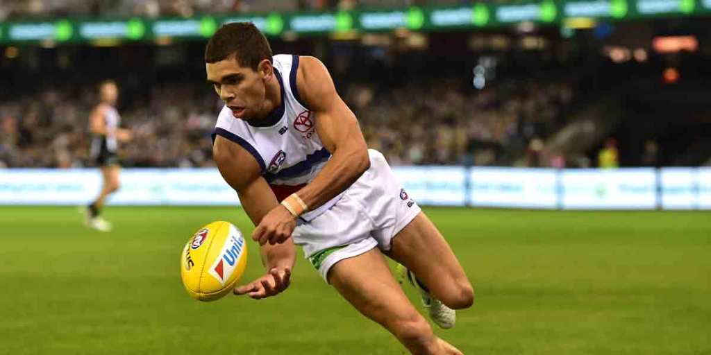 Charlie Cameron weaving some boundary-line magic against Collingwood on Saturday. AAP photo