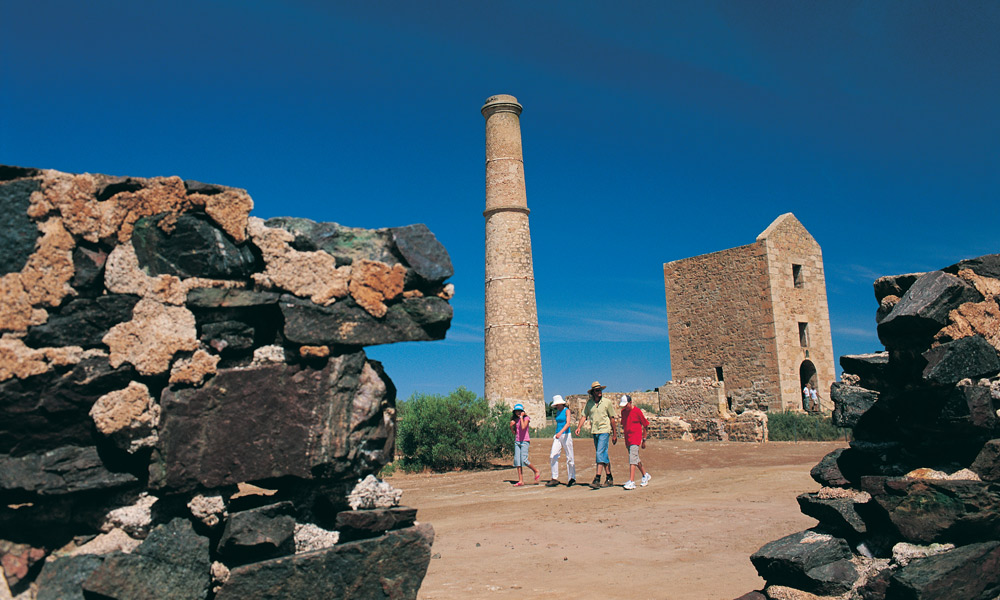 Exploring the Moonta mines heritage site. Photo: Adam Bruzzone/SATC