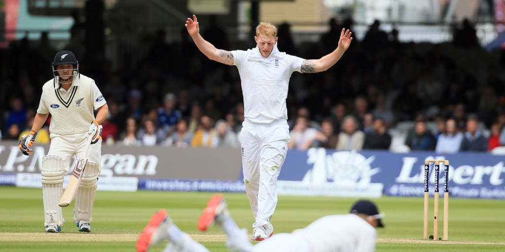 England's Ben Stokes celebrates the wicket of New Zealand's Kane Williamson during day five of the first Test at Lord's.