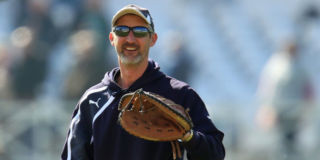 Jason Gillespie during fielding practice with Yorkshire.