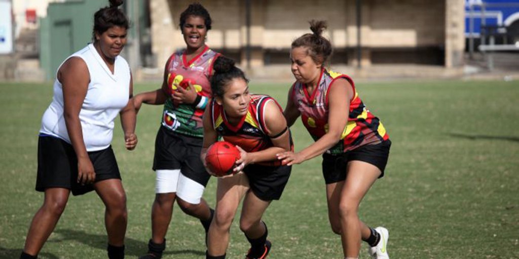 Students in the Aboriginal Power Cup carnival. 