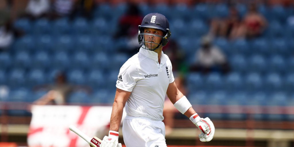 Jonathan Trott after being dismissed in the second Test against the West Indies.