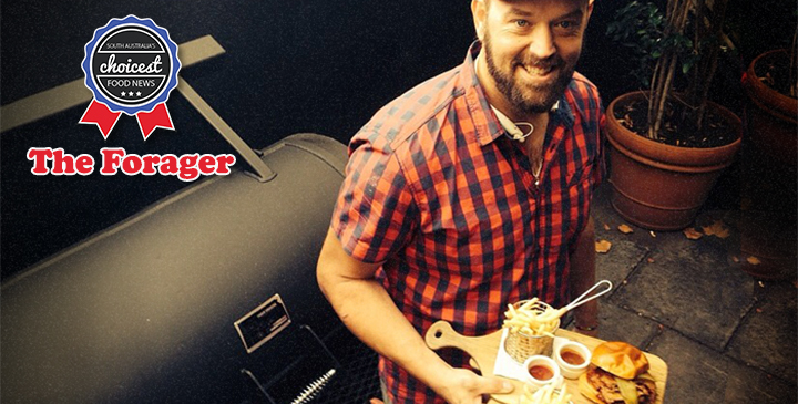 The Curious Squire head chef Drew Akin with a Yoder Durango Vertical Offset Smoker named "Gertrude". Photo: supplied