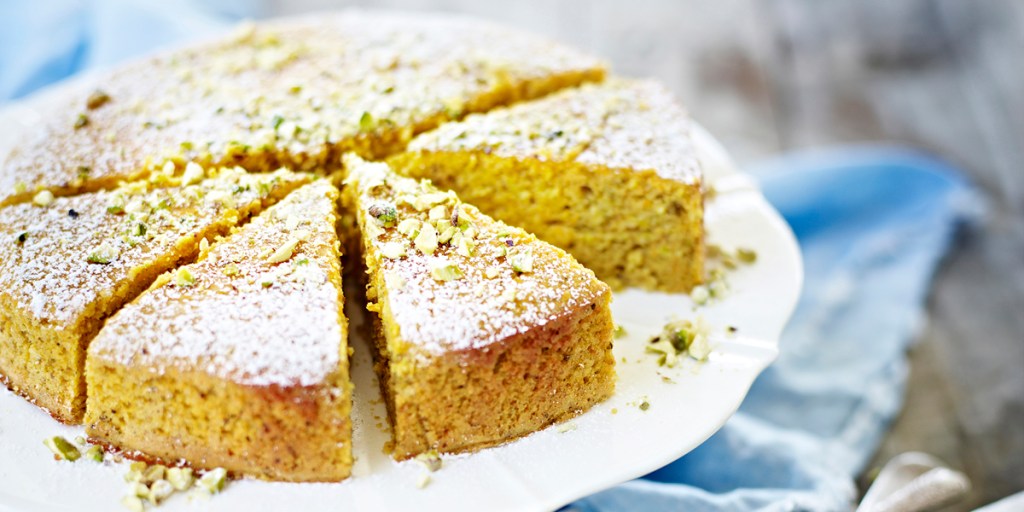 Thumbnail for Mandarin, pistachio and chickpea cake