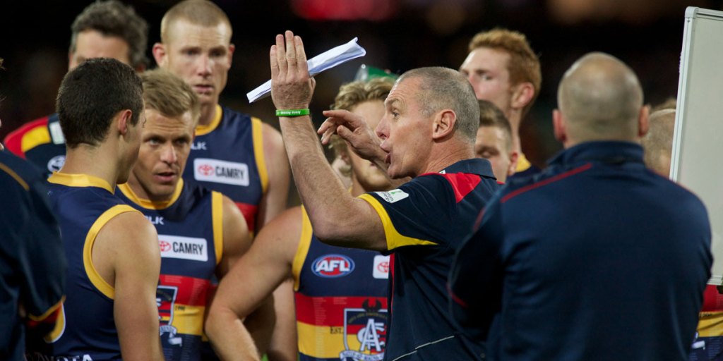 Phil Walsh fires up at three-quarter time. Photo: Michael Errey/InDaily