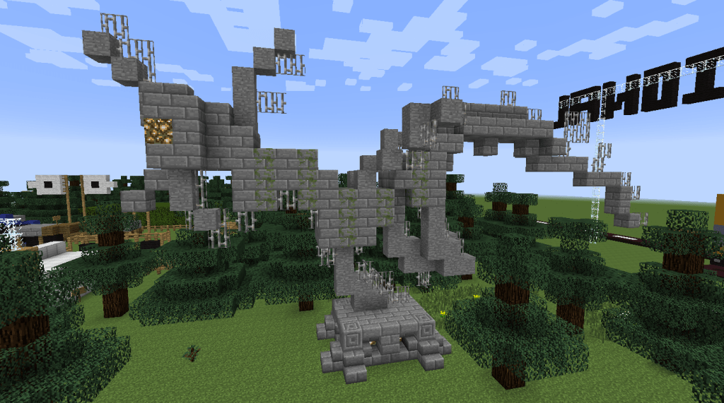 The winning design features a giant, climbable leafy sea dragon statue.