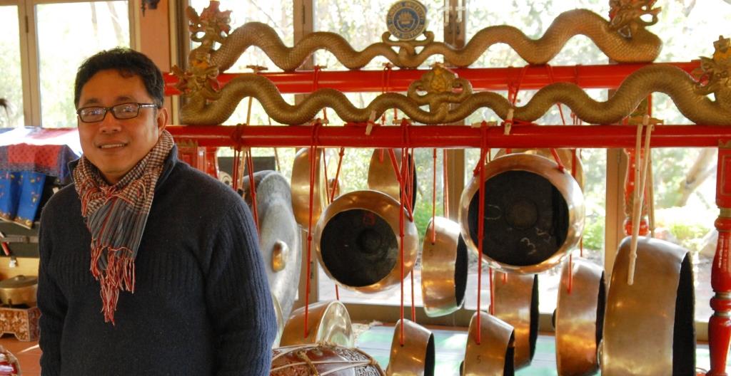 Lecturer Dr Priyambudi Sulistiyanto at Flinders pendopo, built as part of the University's 50-year engagement with Indonesia and South-East Asia. 