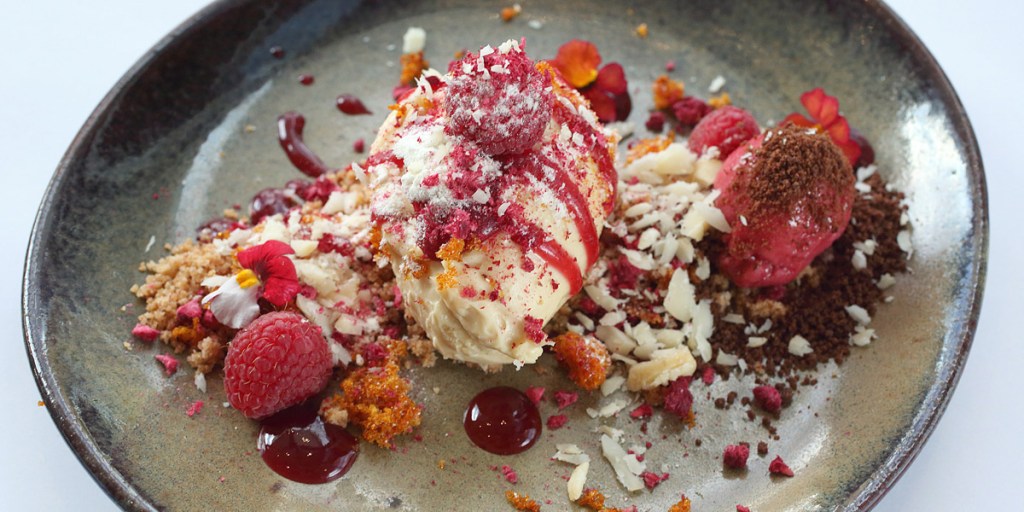 Caramelised white chocolate yogo. Photo: Tony Lewis