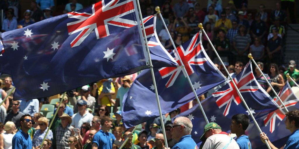 The scene at Adelaide Oval on Australia Day 2014 during a one-day international between Australia and England.  