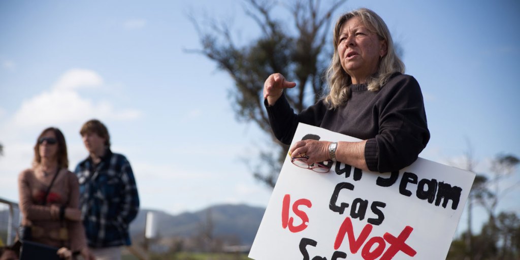 People protest AGL's Gloucester project.