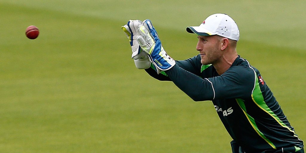New Australian wicketkeeper Peter Nevill during practice at Lord's.