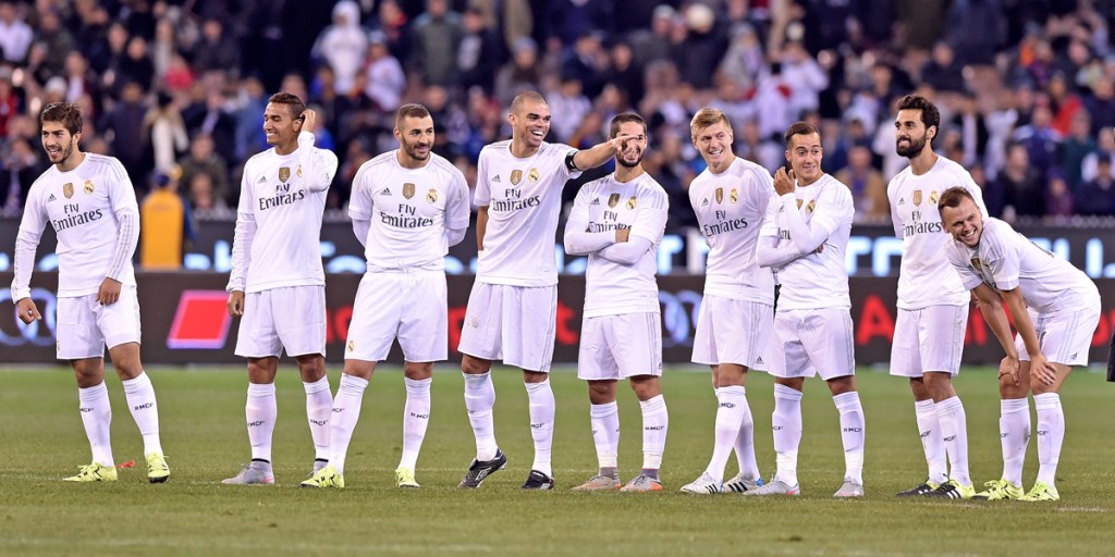 Real Madrid players during the match one of the International Champions Cup, at the MCG last week.